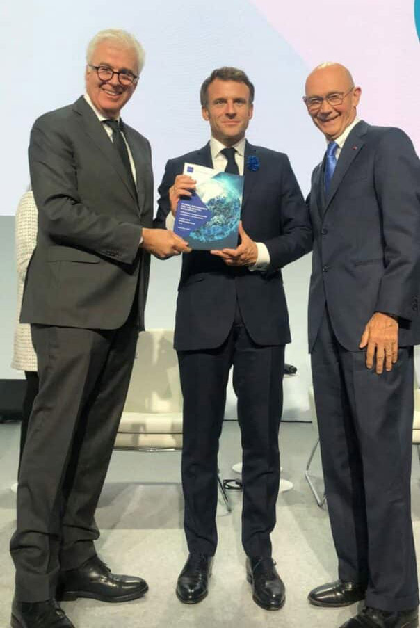Bruno Liebhaberg with Emmanuel Macron GGDE